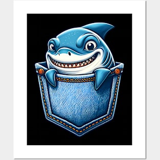 shark pocket Posters and Art